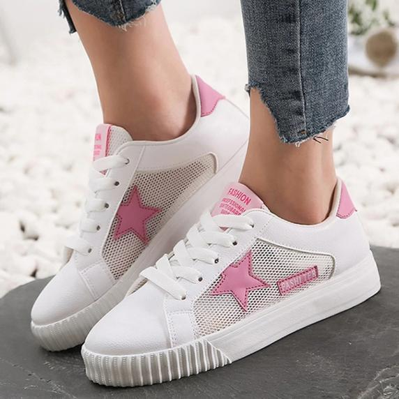 Fashion Women Casual Shoes Comfortable Damping Eva Soles Platform Shoes Women Hollow Out Breathable Star Sneakers